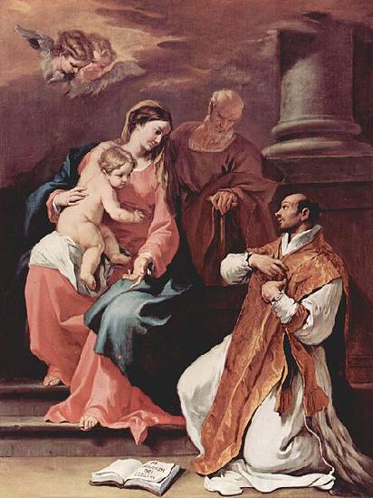 Sebastiano Ricci Heilige Familie und der Hl. Ignatius von Loyola oil painting picture